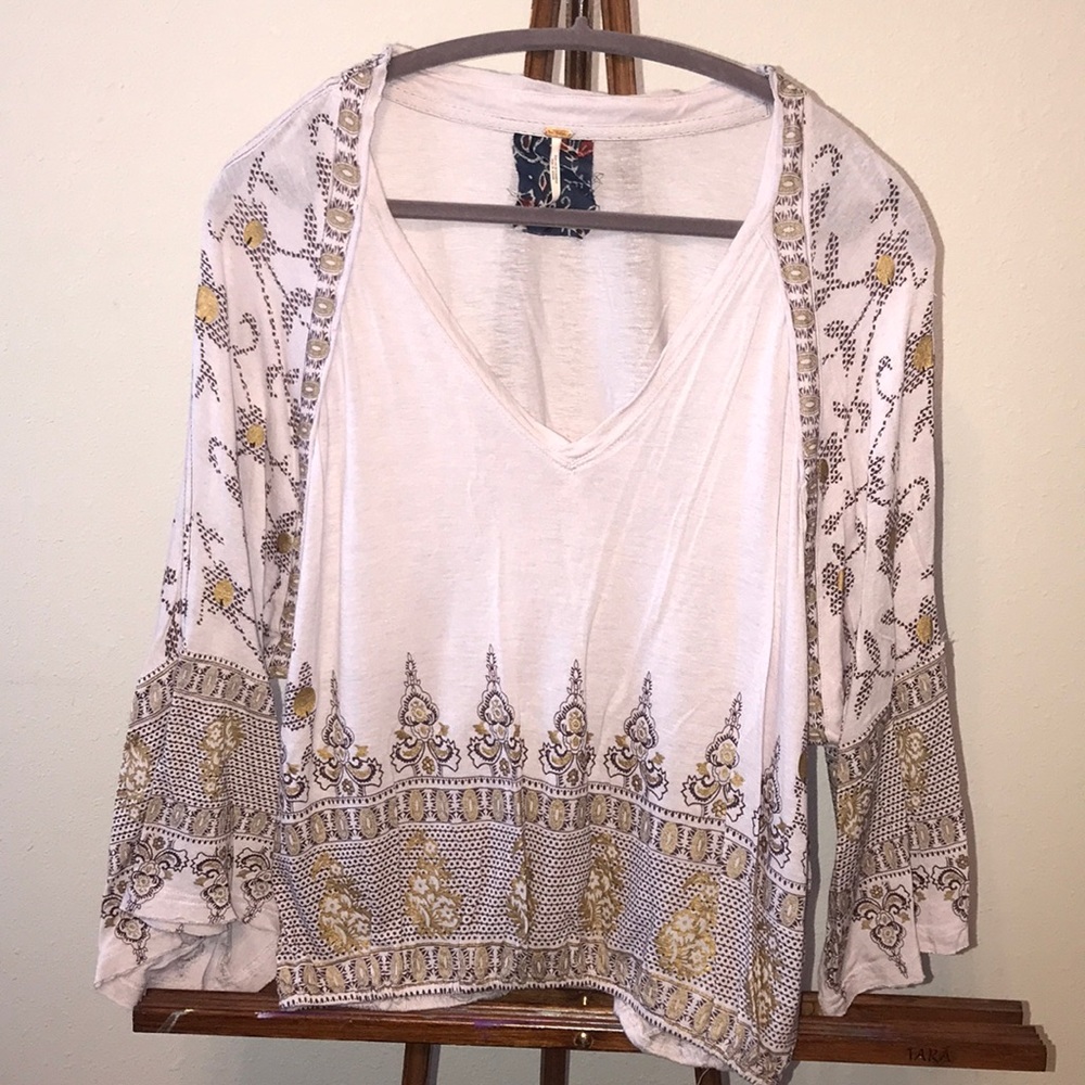 Free People pink butterfly sleeve top size M
